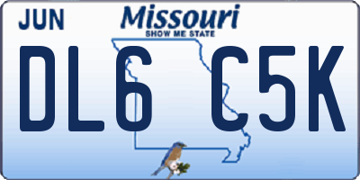 MO license plate DL6C5K
