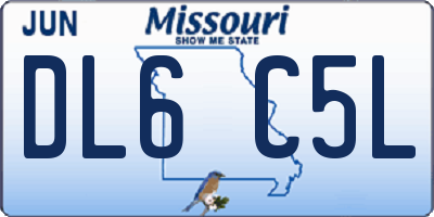MO license plate DL6C5L