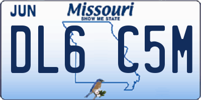 MO license plate DL6C5M