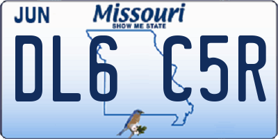 MO license plate DL6C5R