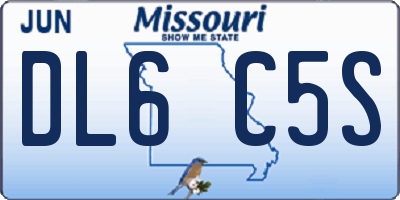 MO license plate DL6C5S