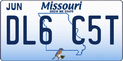 MO license plate DL6C5T