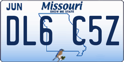 MO license plate DL6C5Z