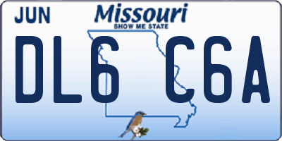 MO license plate DL6C6A