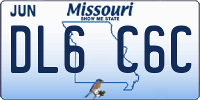 MO license plate DL6C6C