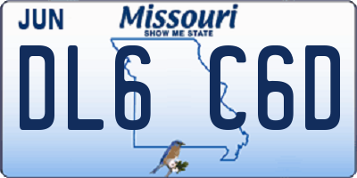 MO license plate DL6C6D