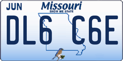 MO license plate DL6C6E
