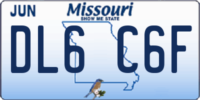 MO license plate DL6C6F