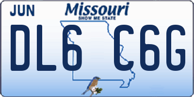 MO license plate DL6C6G