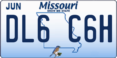 MO license plate DL6C6H