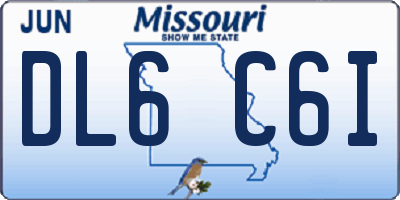 MO license plate DL6C6I