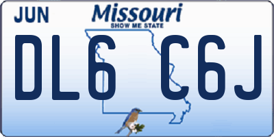 MO license plate DL6C6J