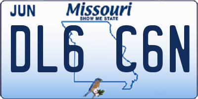 MO license plate DL6C6N