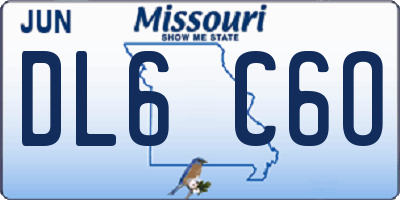 MO license plate DL6C6O