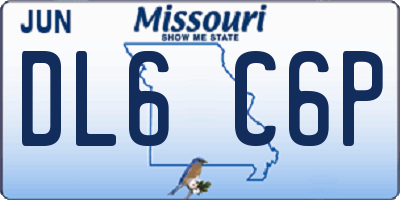 MO license plate DL6C6P