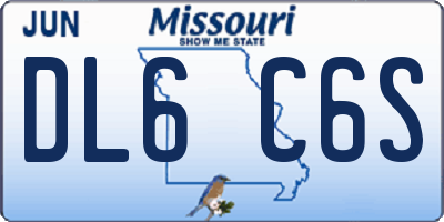 MO license plate DL6C6S