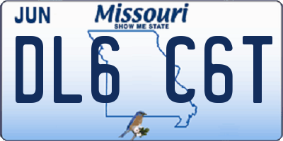 MO license plate DL6C6T