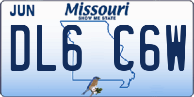 MO license plate DL6C6W