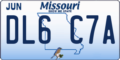 MO license plate DL6C7A