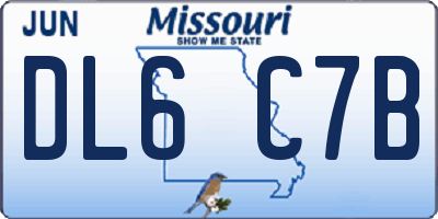MO license plate DL6C7B