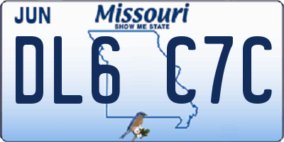MO license plate DL6C7C