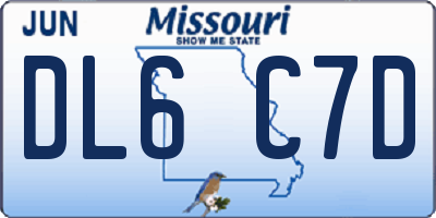 MO license plate DL6C7D