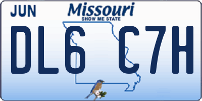MO license plate DL6C7H