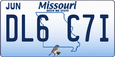 MO license plate DL6C7I