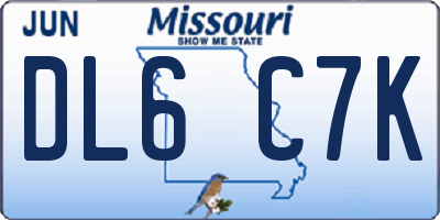 MO license plate DL6C7K