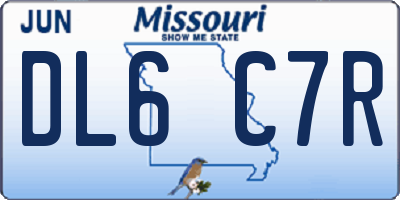 MO license plate DL6C7R