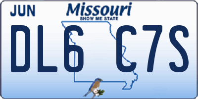 MO license plate DL6C7S