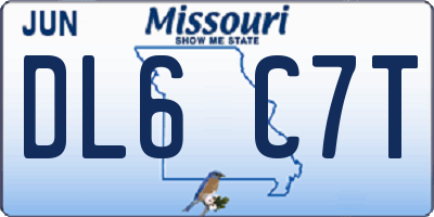 MO license plate DL6C7T