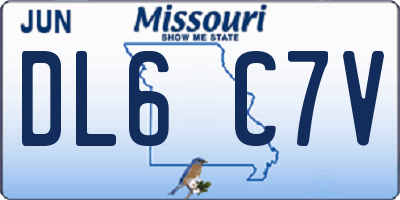 MO license plate DL6C7V