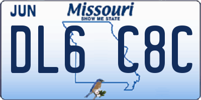 MO license plate DL6C8C