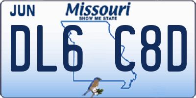 MO license plate DL6C8D