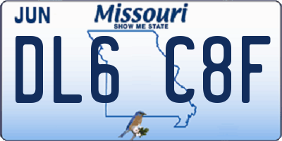 MO license plate DL6C8F