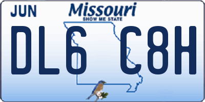 MO license plate DL6C8H
