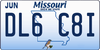 MO license plate DL6C8I