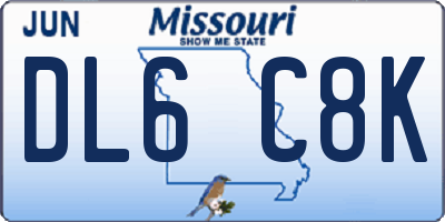 MO license plate DL6C8K