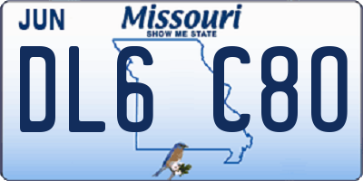 MO license plate DL6C8O