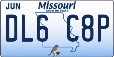 MO license plate DL6C8P