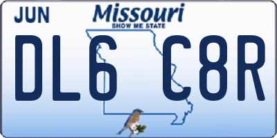 MO license plate DL6C8R