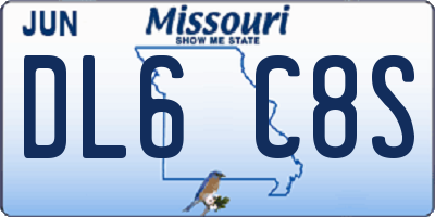 MO license plate DL6C8S