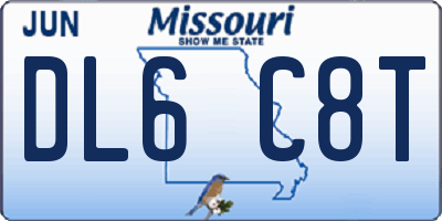 MO license plate DL6C8T