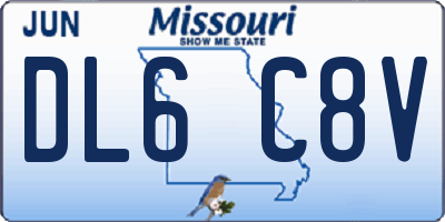 MO license plate DL6C8V