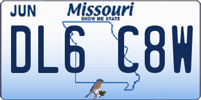 MO license plate DL6C8W