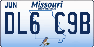 MO license plate DL6C9B