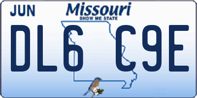 MO license plate DL6C9E