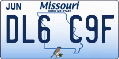 MO license plate DL6C9F