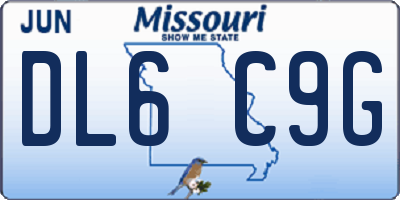 MO license plate DL6C9G